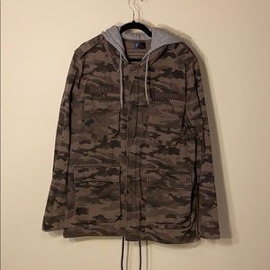 Camo military hoodie/jacket hybrid